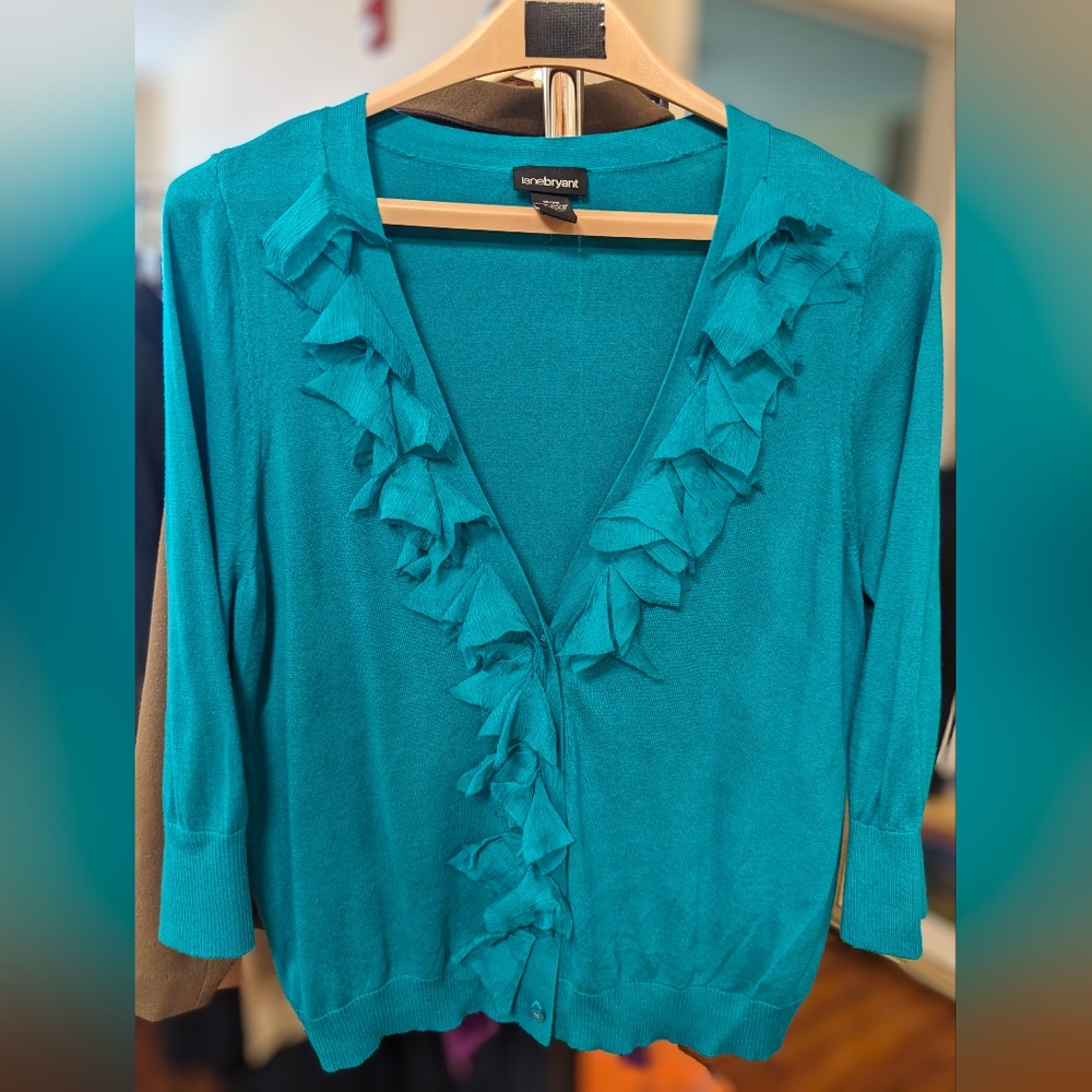 Lane Bryant Frilly Cardigan Sweater - size 18/20